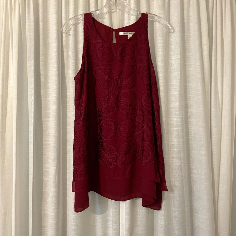 Maroon Red Sleeveless Blouse - Small